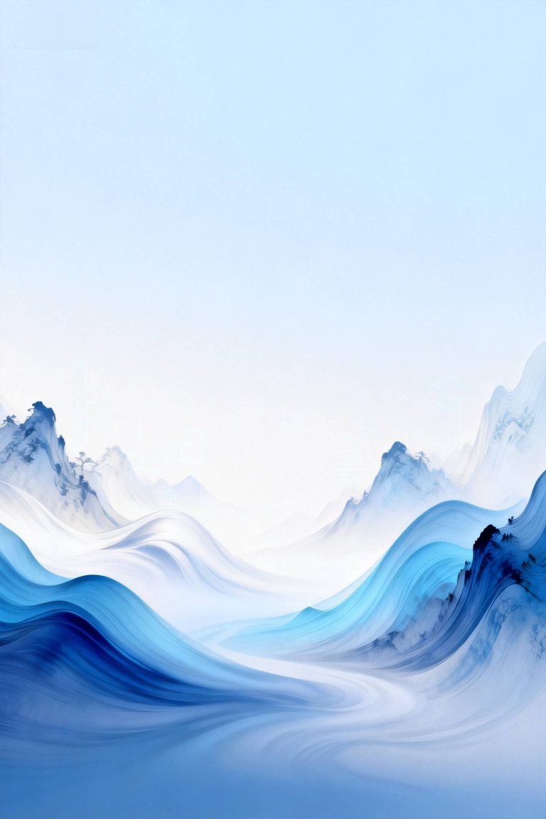 蓝白渐变流体水墨科技背景图素材