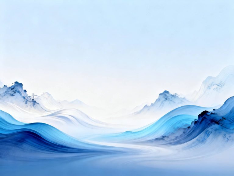 蓝白渐变流体水墨科技背景图素材