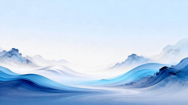 蓝白渐变流体水墨科技背景图素材