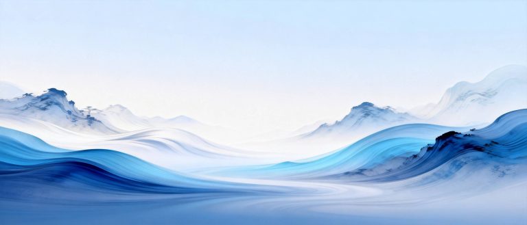 蓝白渐变流体水墨科技背景图素材
