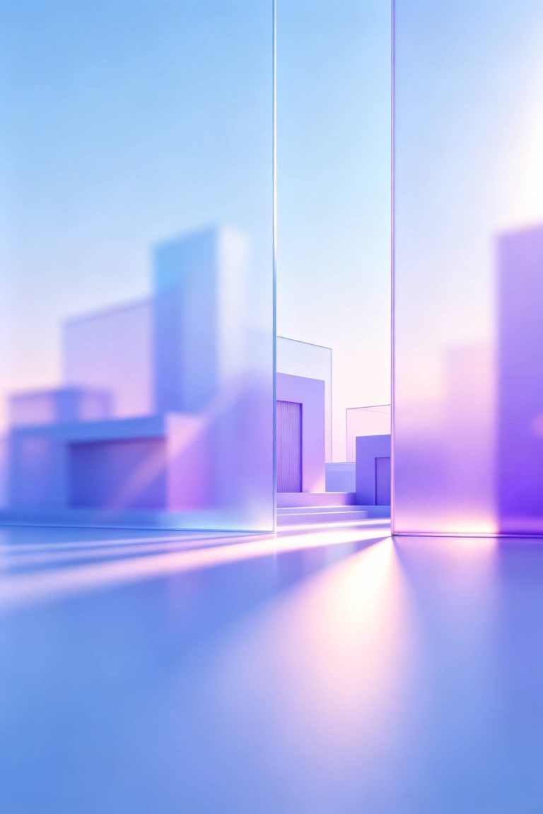 虚化建筑极简空灵渐变梦幻光影高清视觉背景