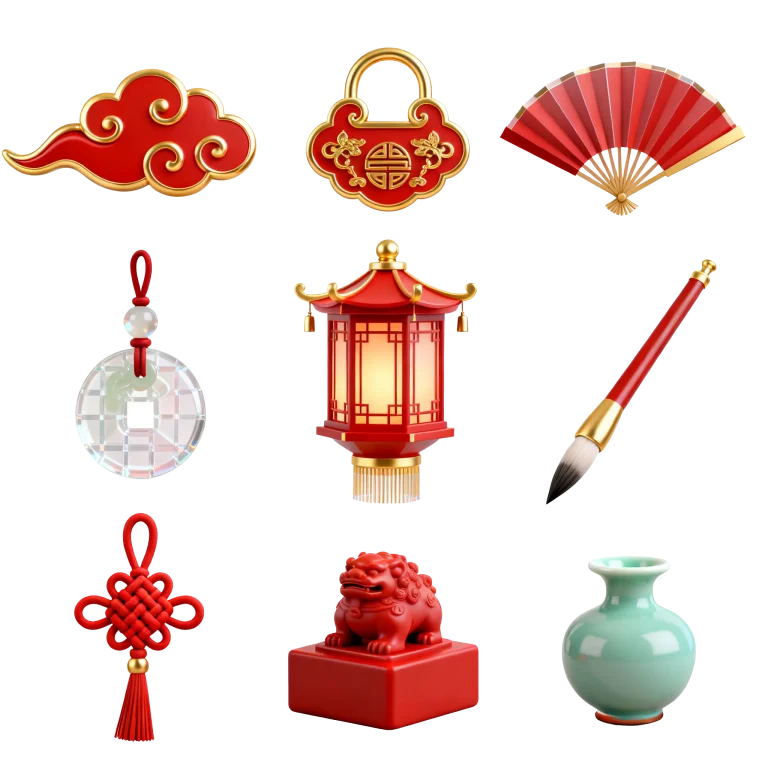 新中式国潮风格免抠素材