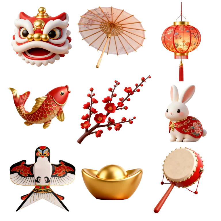 新中式国潮风格免抠素材