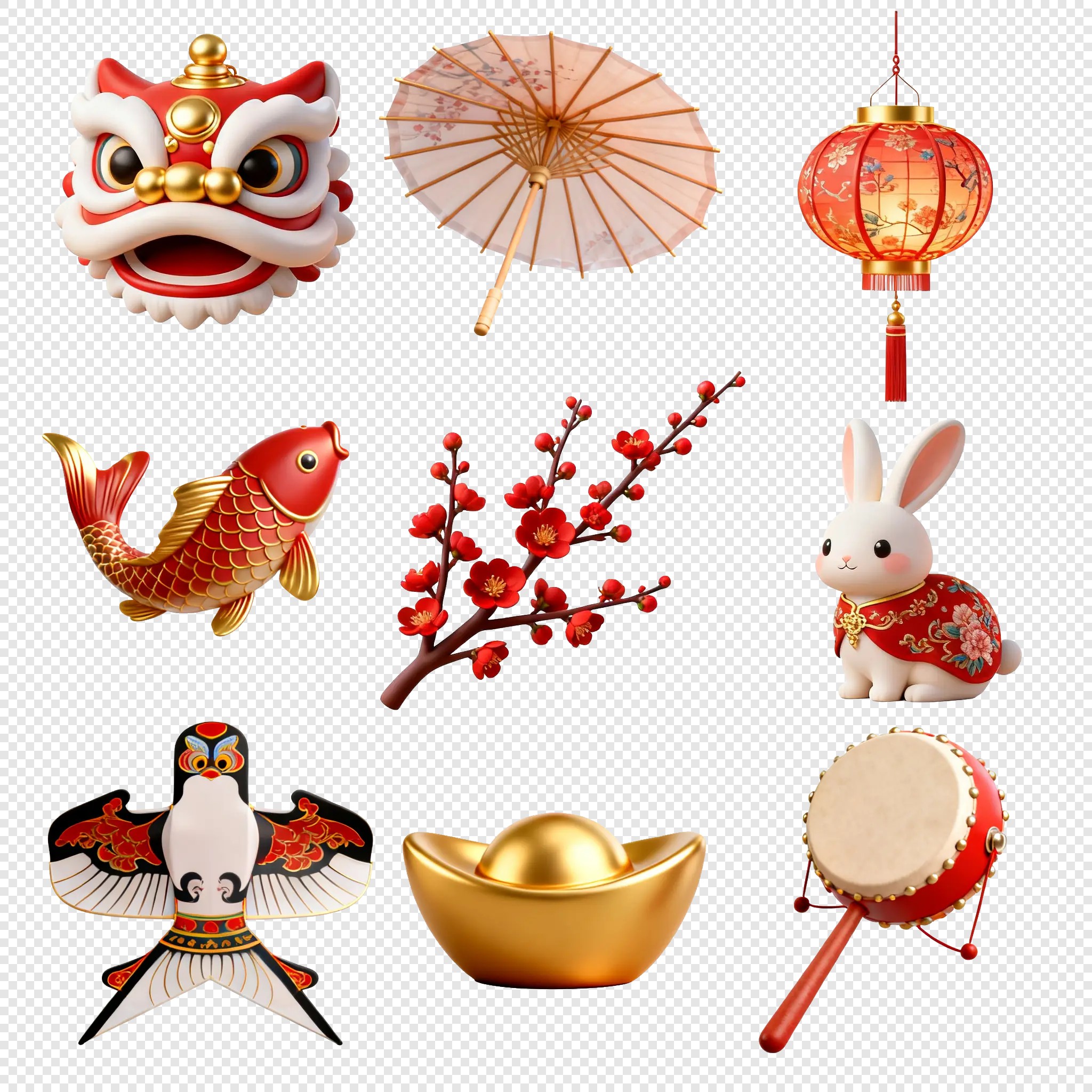 新中式国潮风格免抠素材