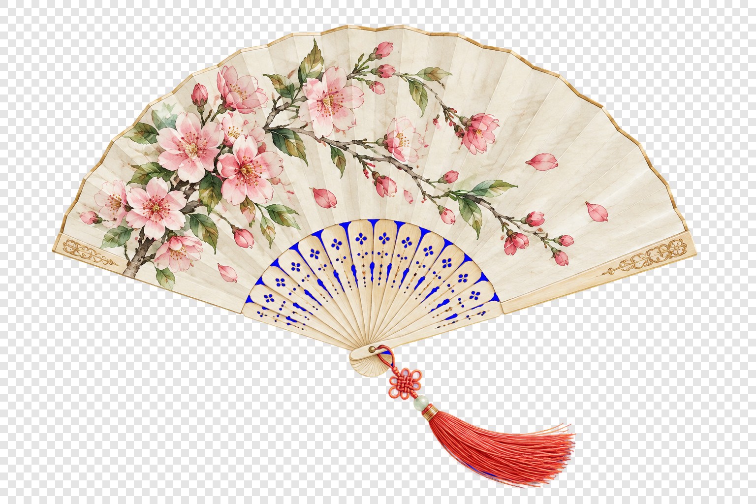 樱花团扇古风装饰素材