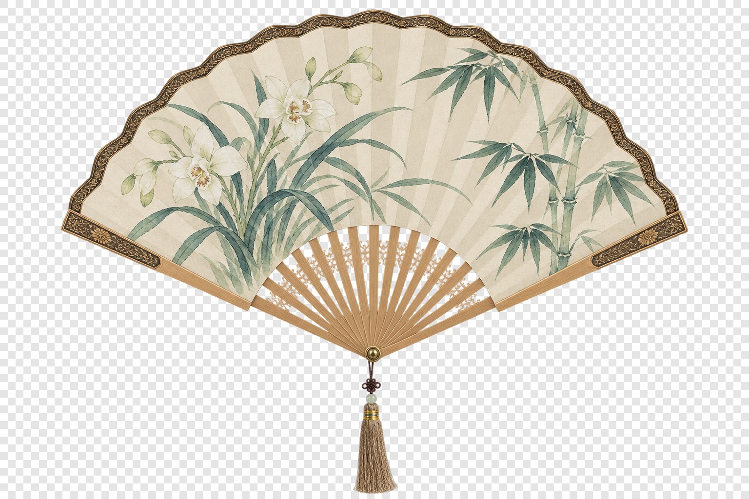 兰竹折扇