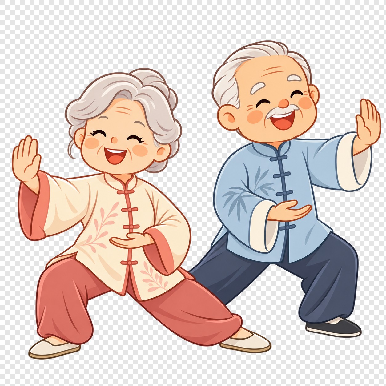 太极晨练长者