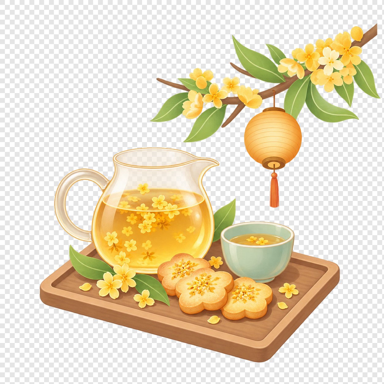 桂香茶点灯影