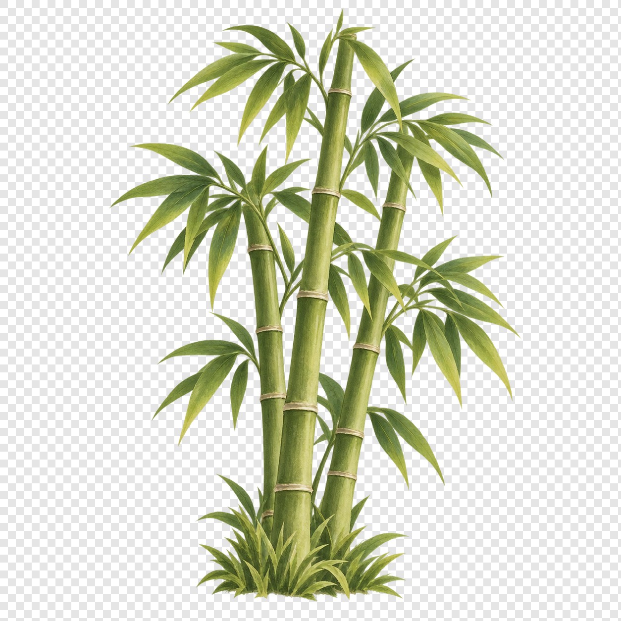 清雅竹丛水彩装饰