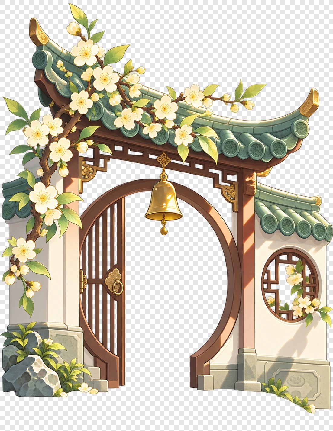 玉瓦梅香庭门