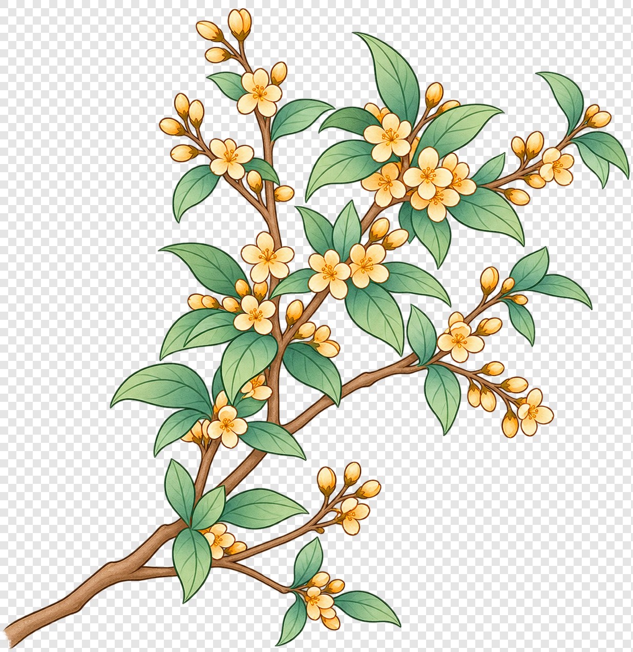 白梅花枝装饰