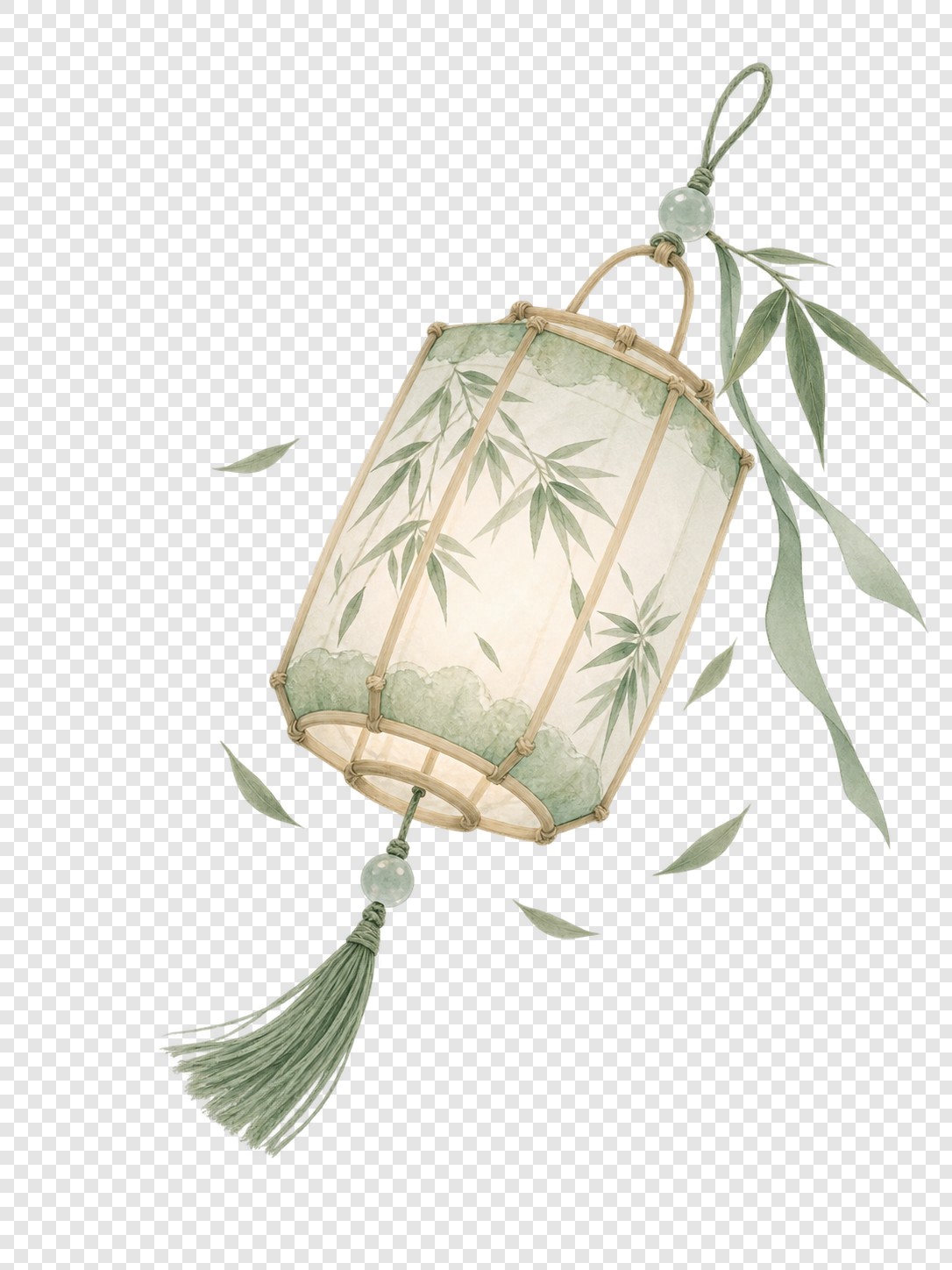 竹韵青玉纸灯