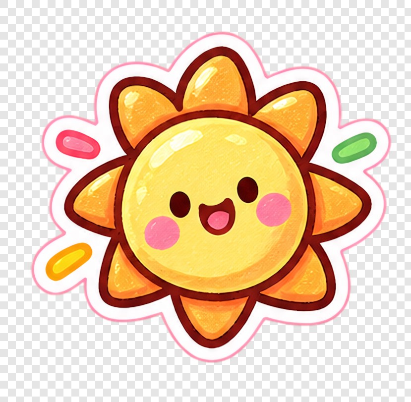 笑脸太阳贴纸