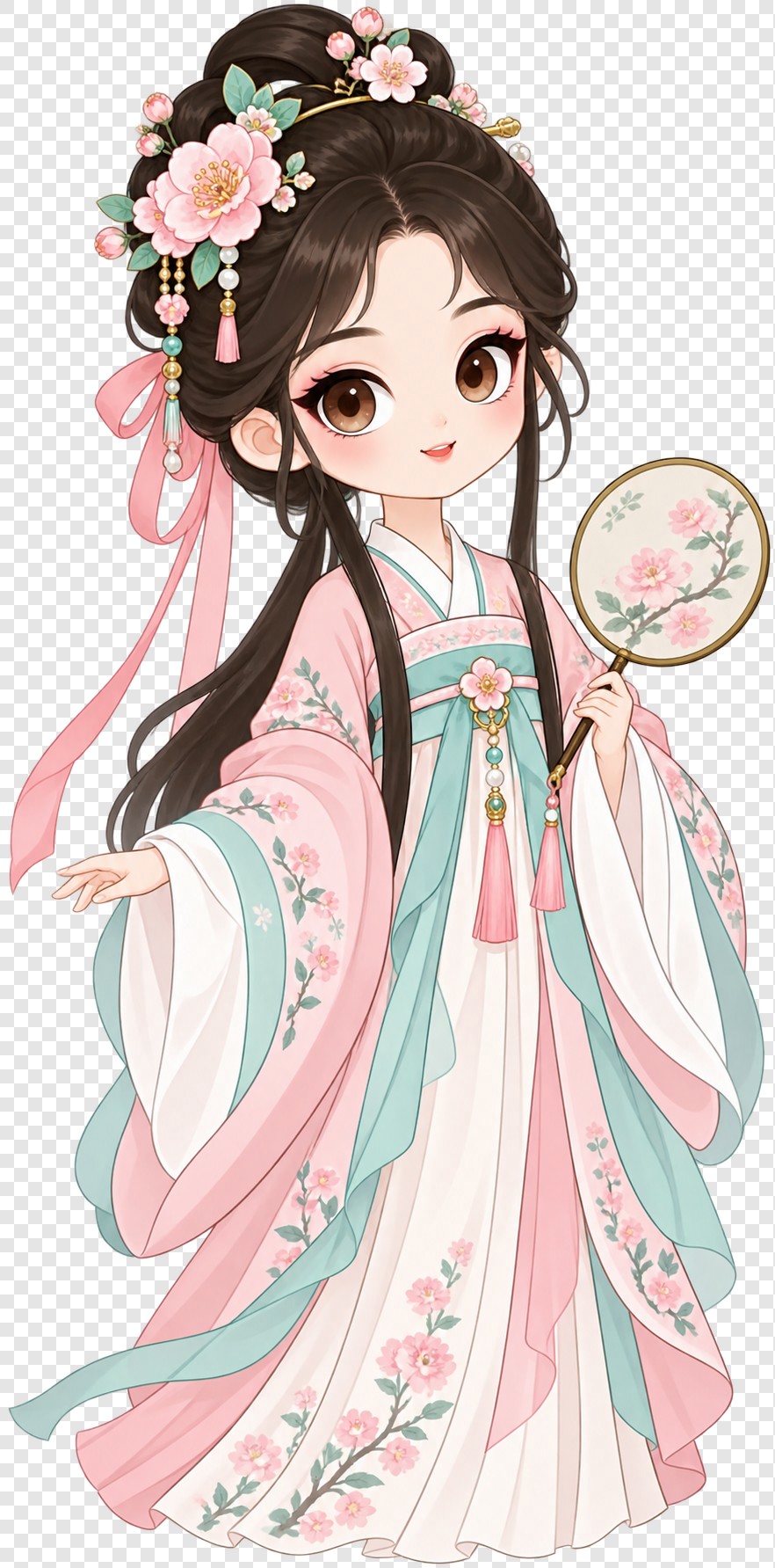 粉青汉服少女