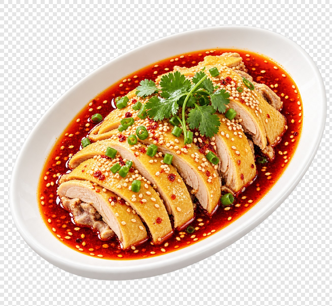 红油口水鸡香辣美食素材