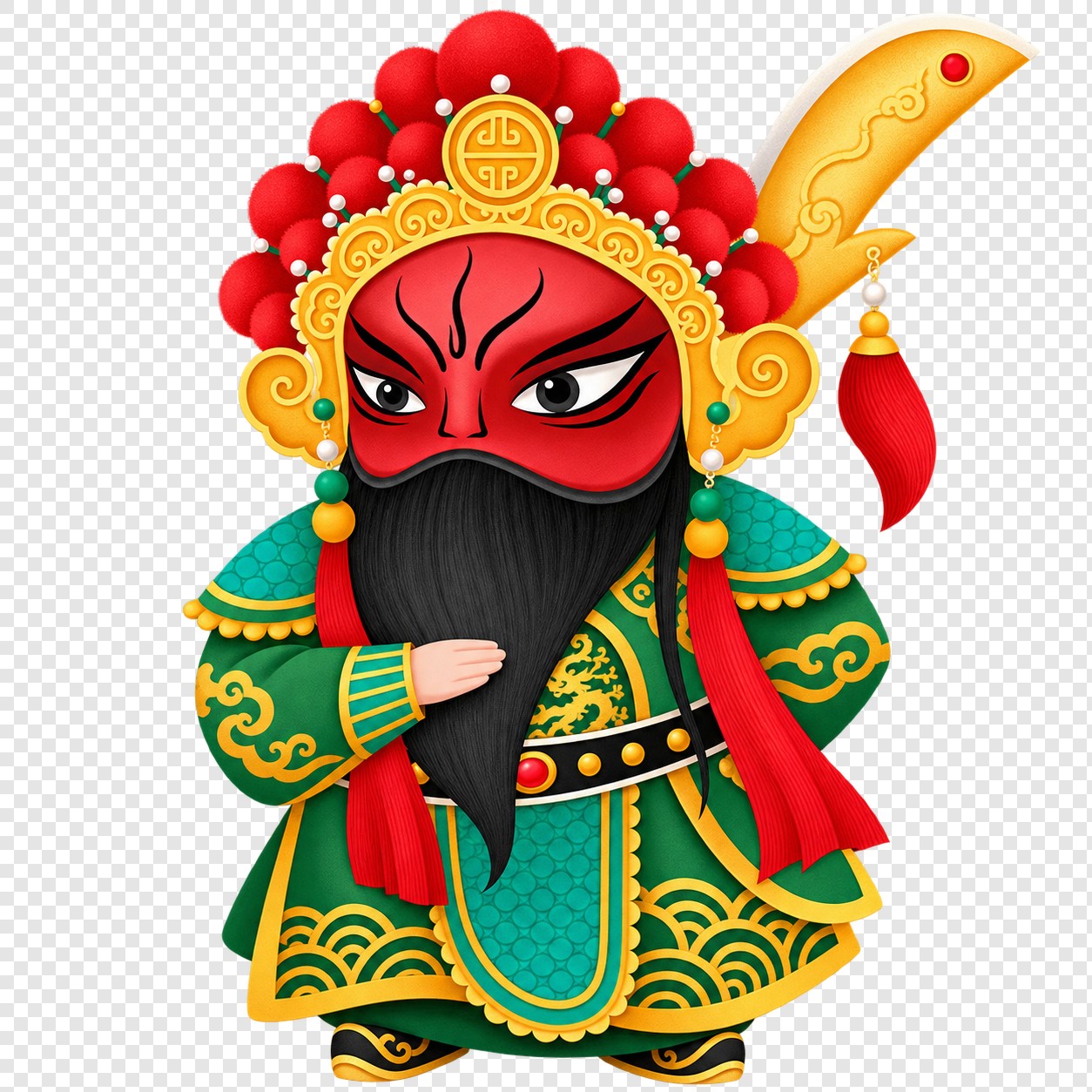 红脸戏曲武将人物