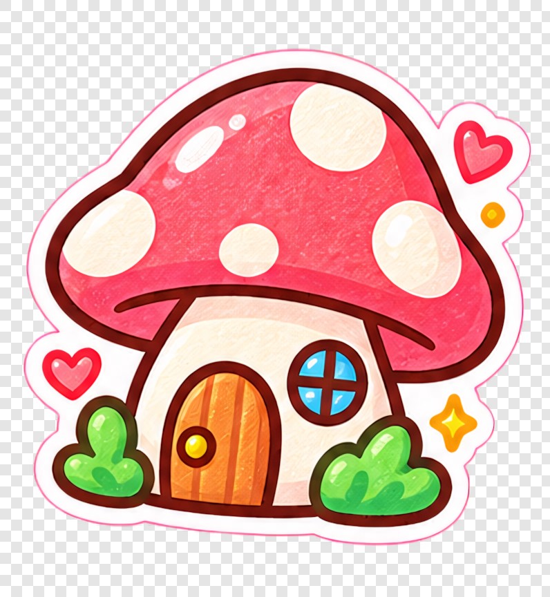 蘑菇小屋贴纸
