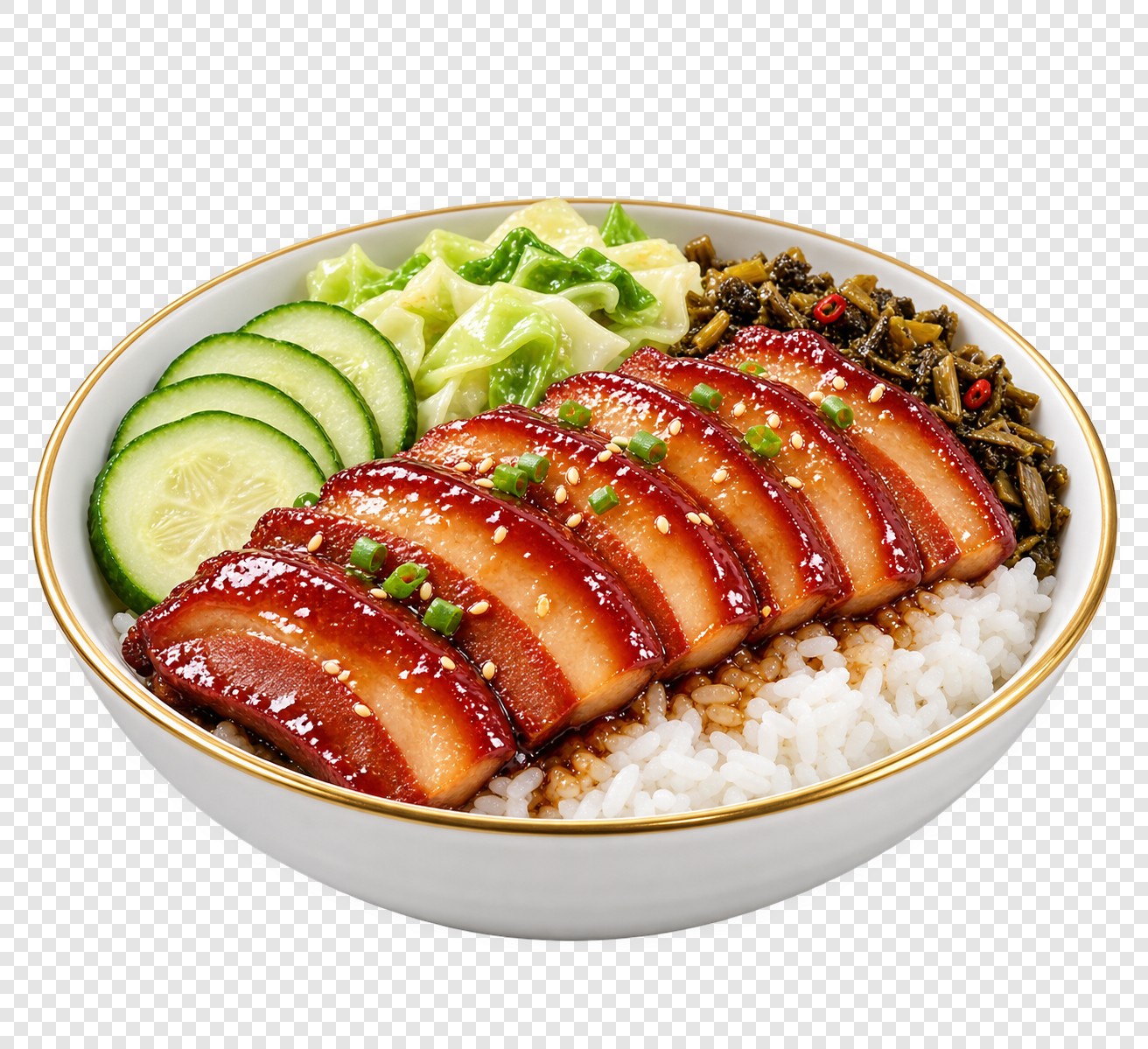 蜜汁五花肉米饭美食素材