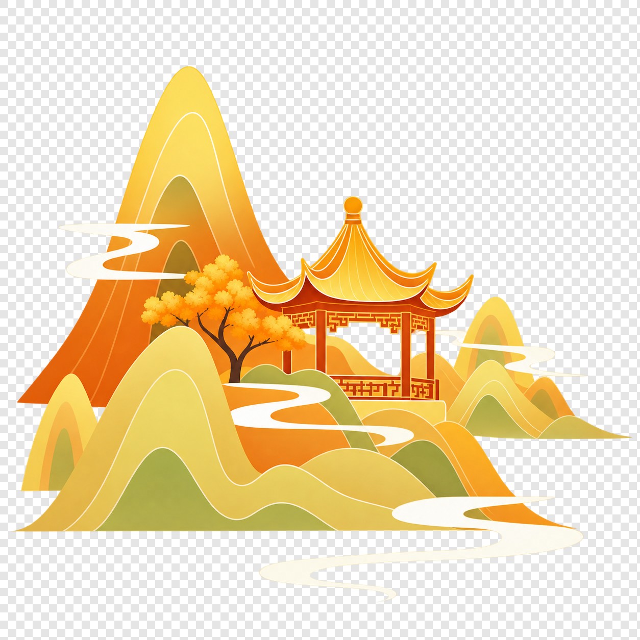 金秋云山亭