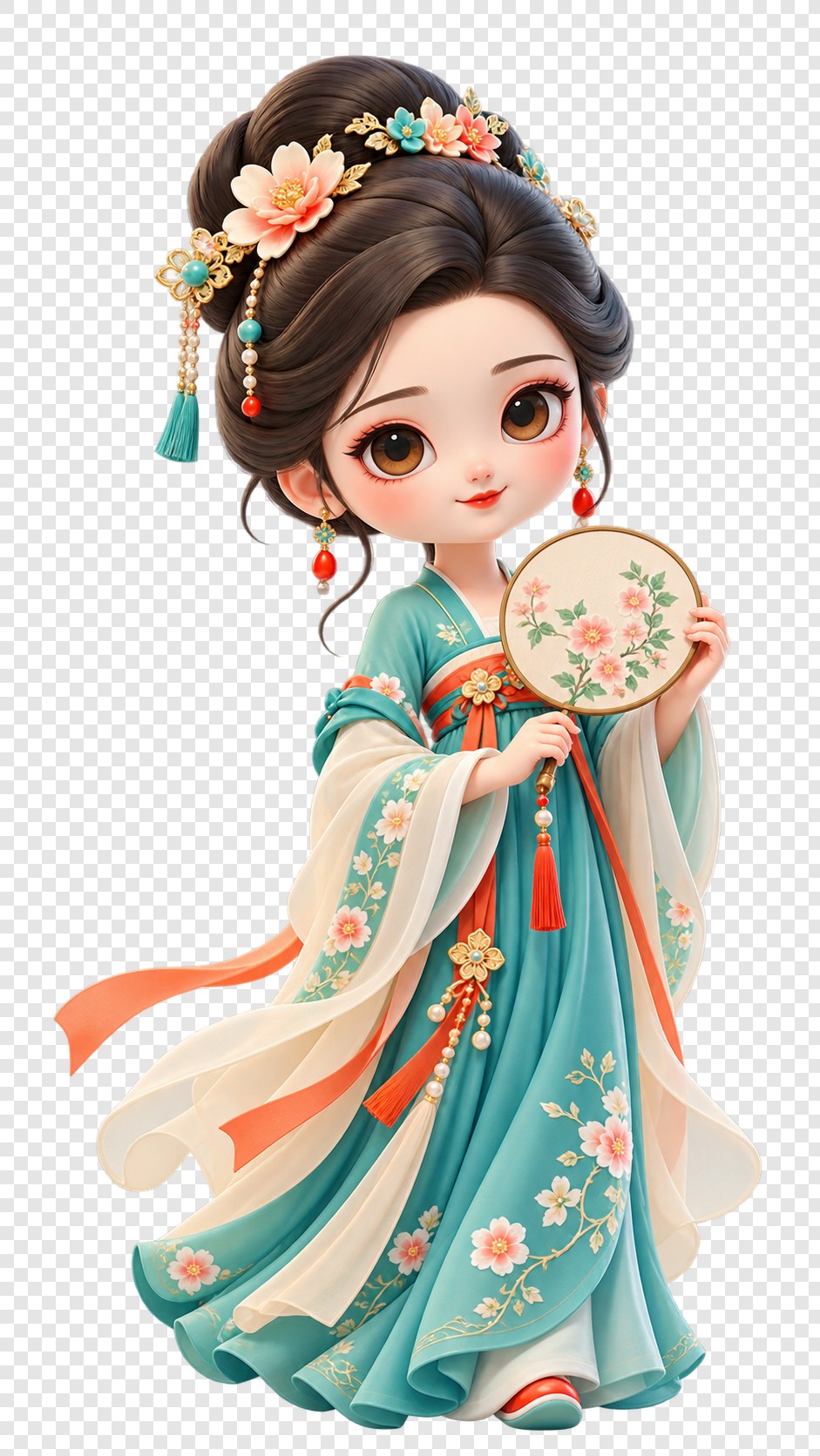 青花古典仕女人物