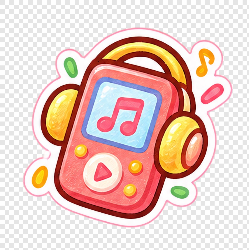 音乐播放器耳机贴纸