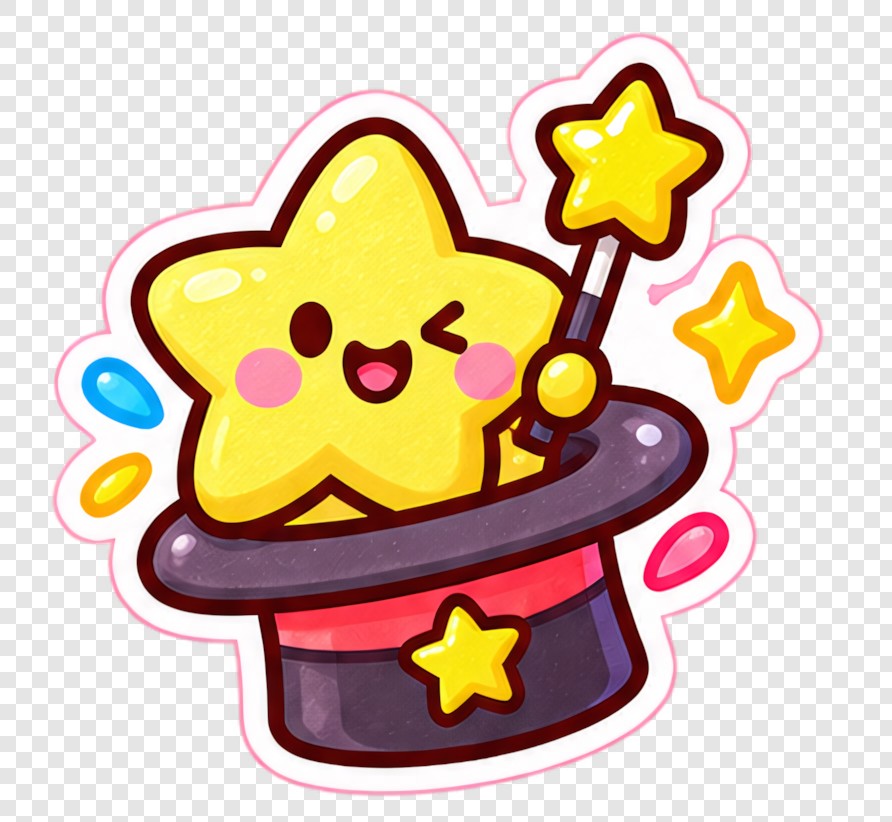 魔术帽星星贴纸