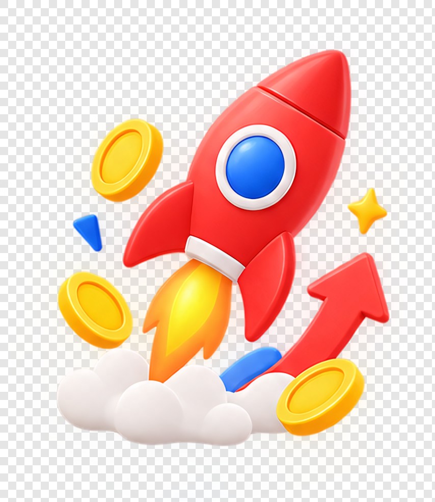 火箭金币增长贴纸
