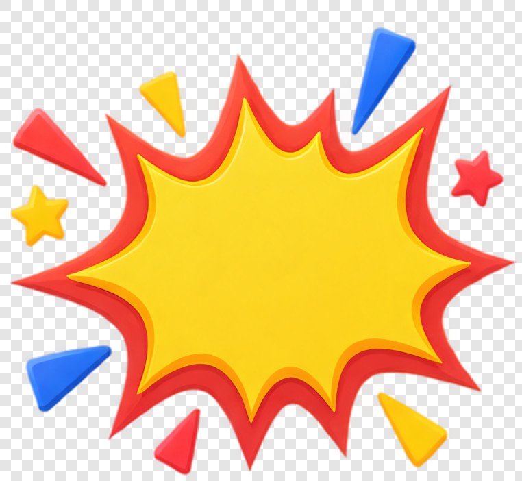 空白爆炸星形框贴纸